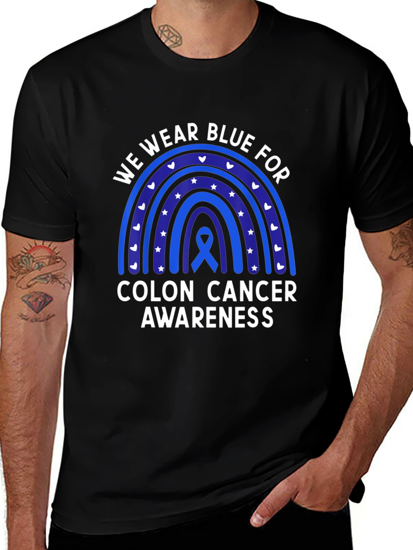 Colon Cancer Awareness Rainbow T-Shirt