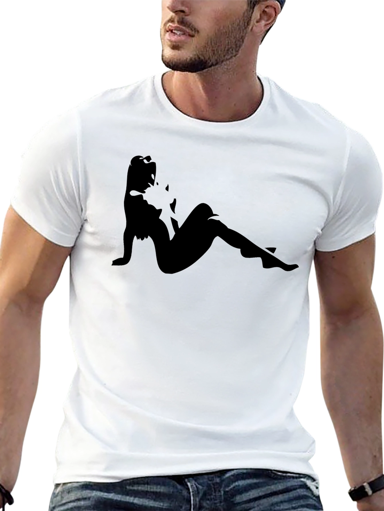 Black Graphic Tee - Silhouette Print