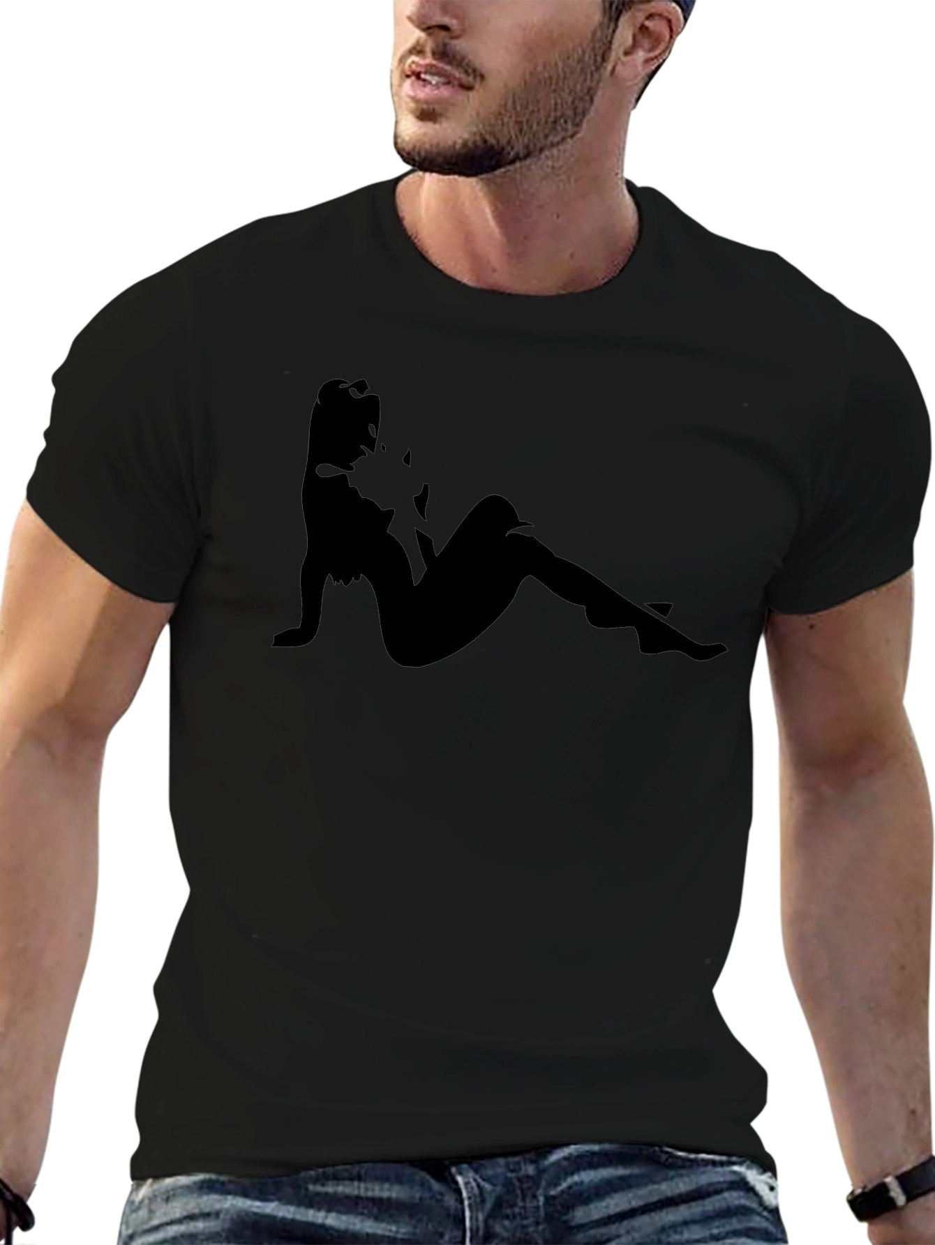 Black Graphic Tee - Silhouette Print