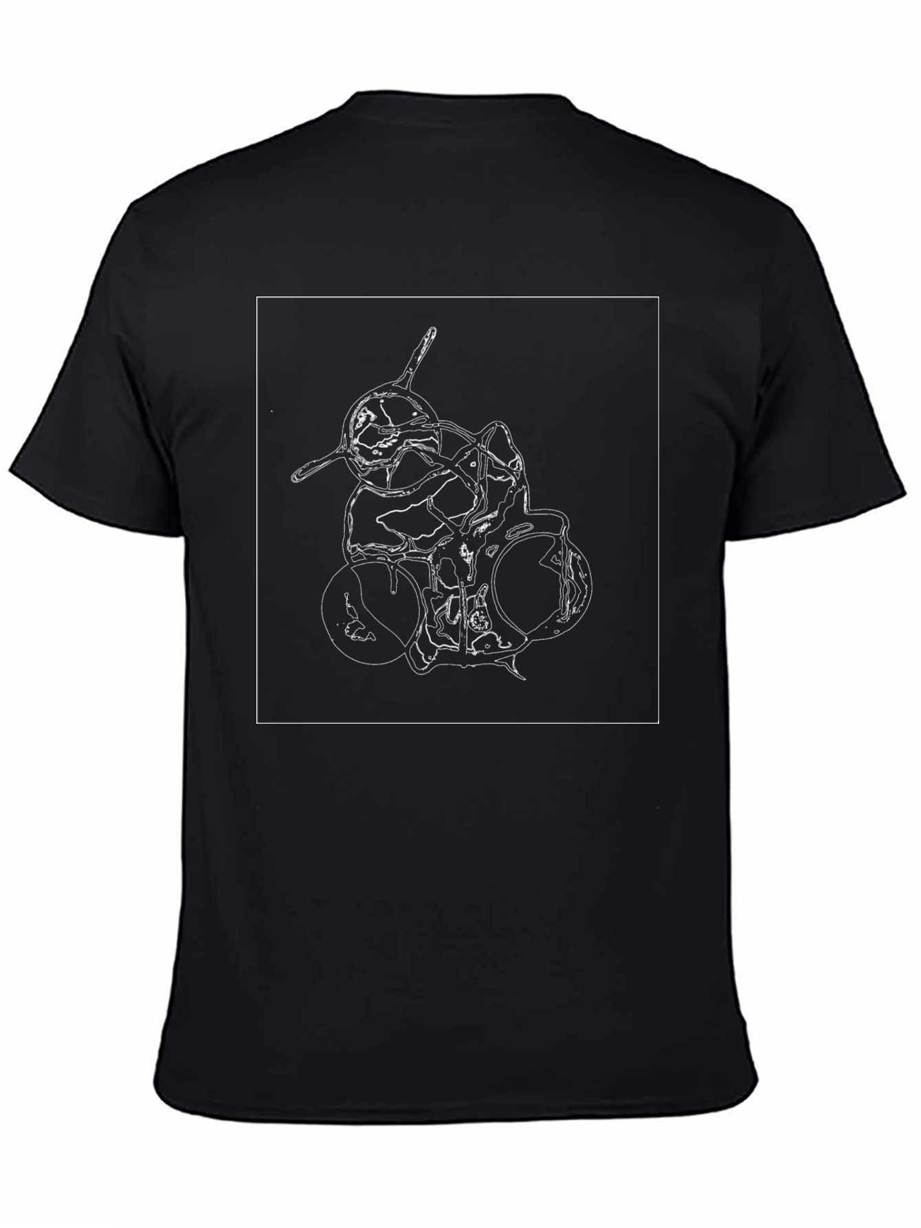 Abstract Drum Set Graphic Tee - Black Cotton T-Shirt