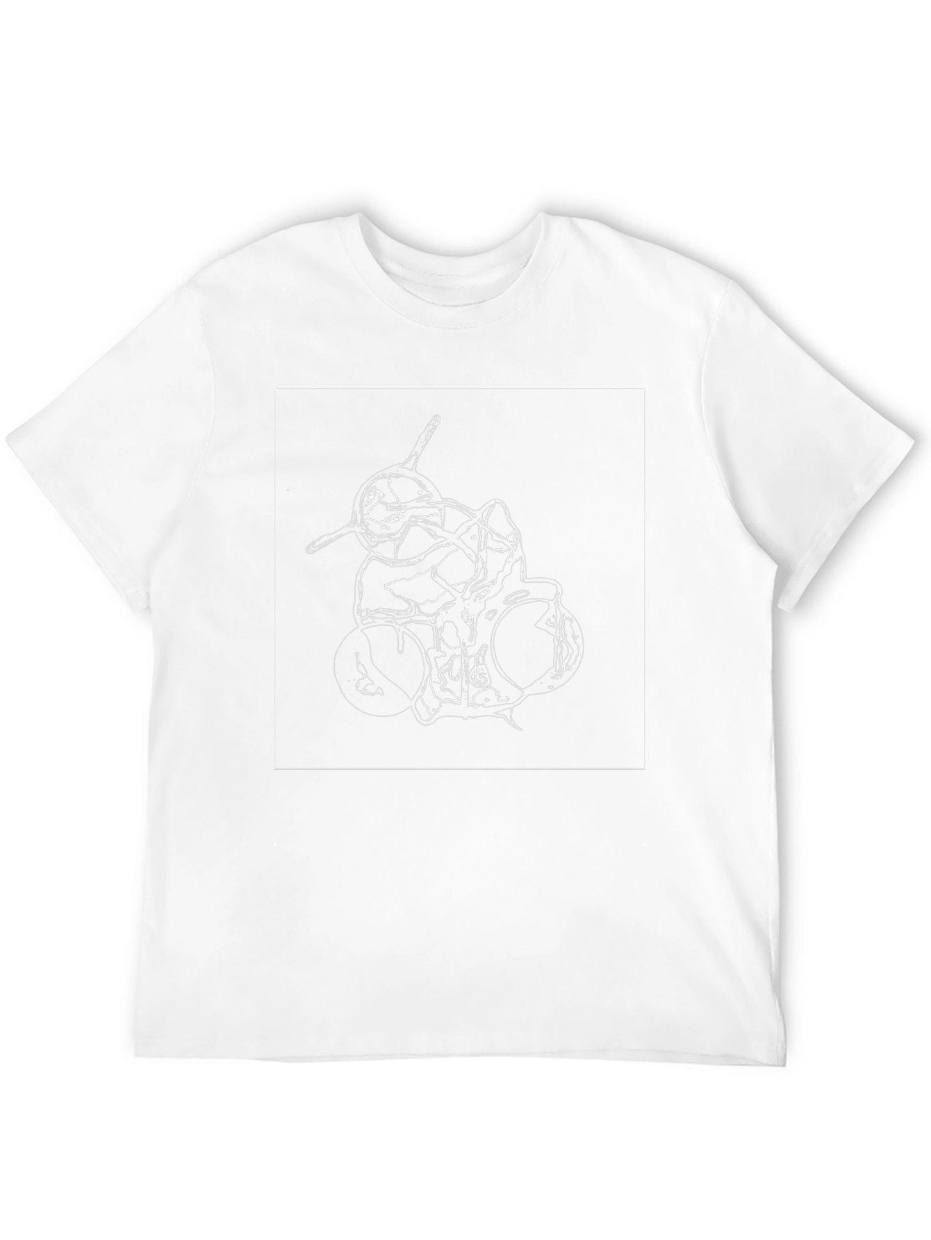 Abstract Drum Set Graphic Tee - Black Cotton T-Shirt