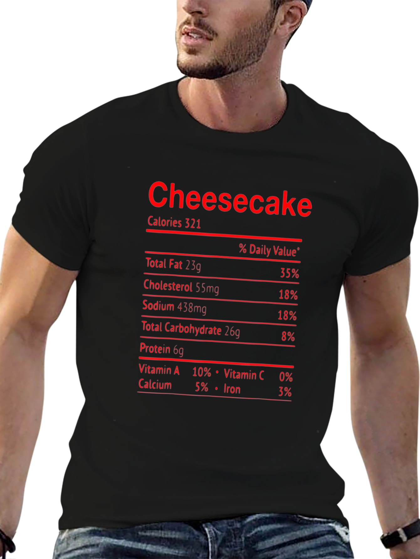 Cheesecake Nutrition Facts Funny Food T-Shirt