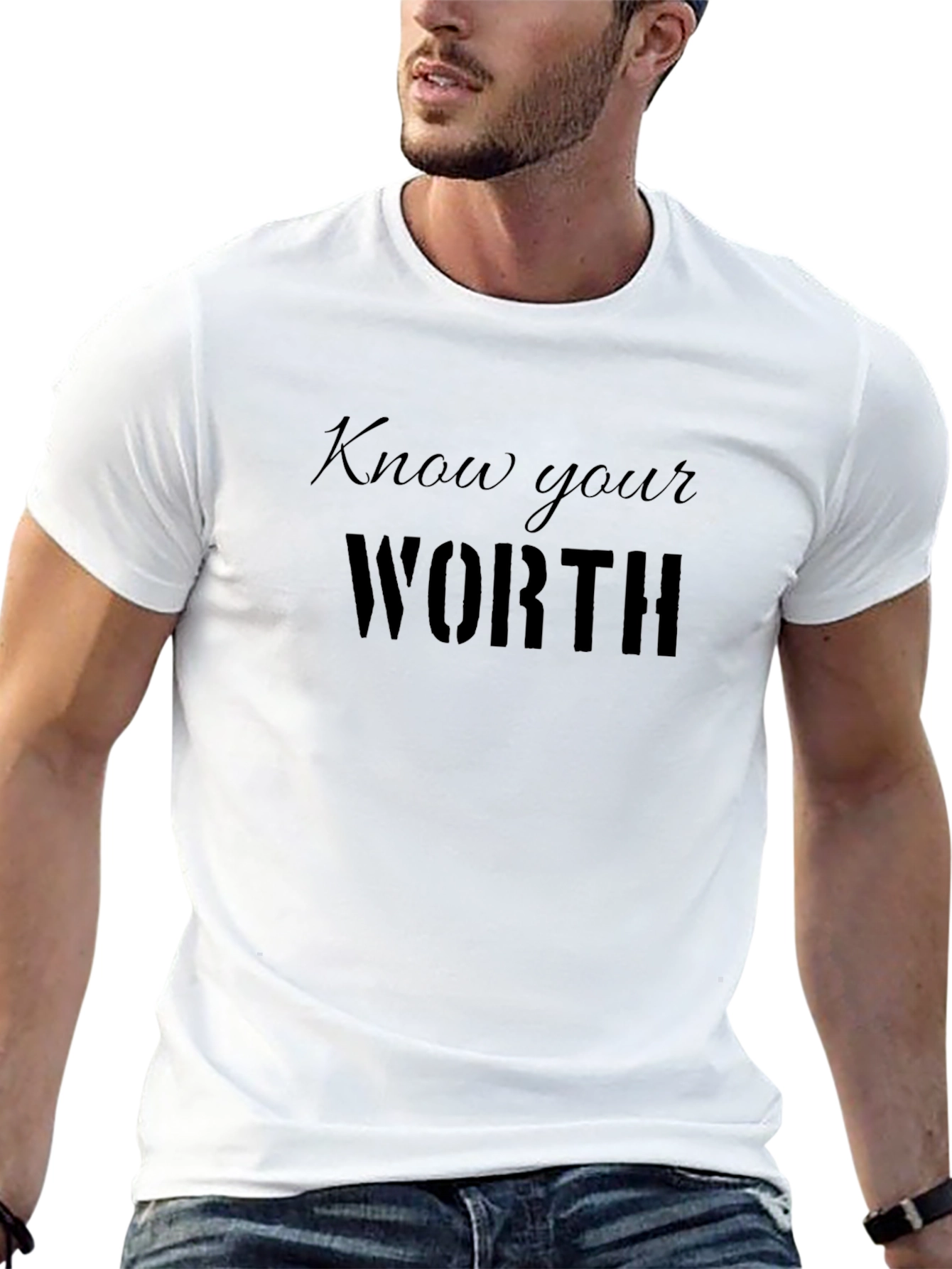 Know Your Worth Black Graphic Tee