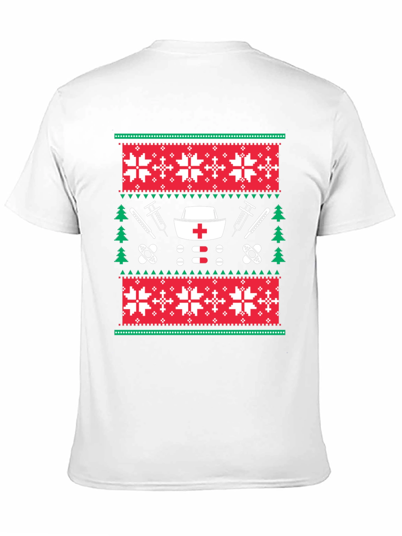 Nurse Christmas Sweater Pattern T-Shirt