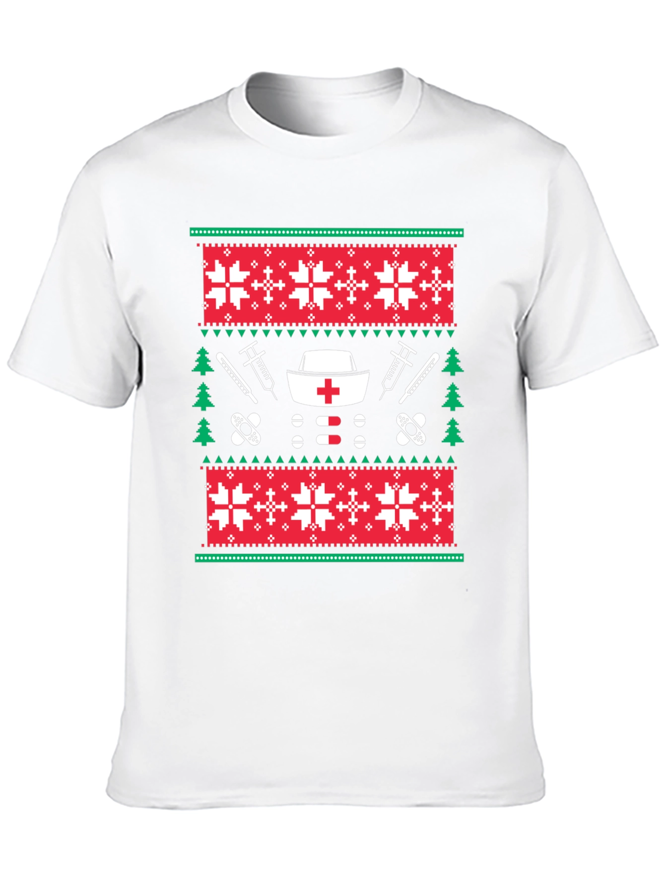 Nurse Christmas Sweater Pattern T-Shirt
