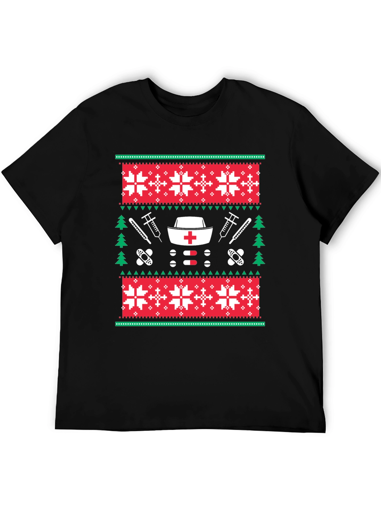 Nurse Christmas Sweater Pattern T-Shirt