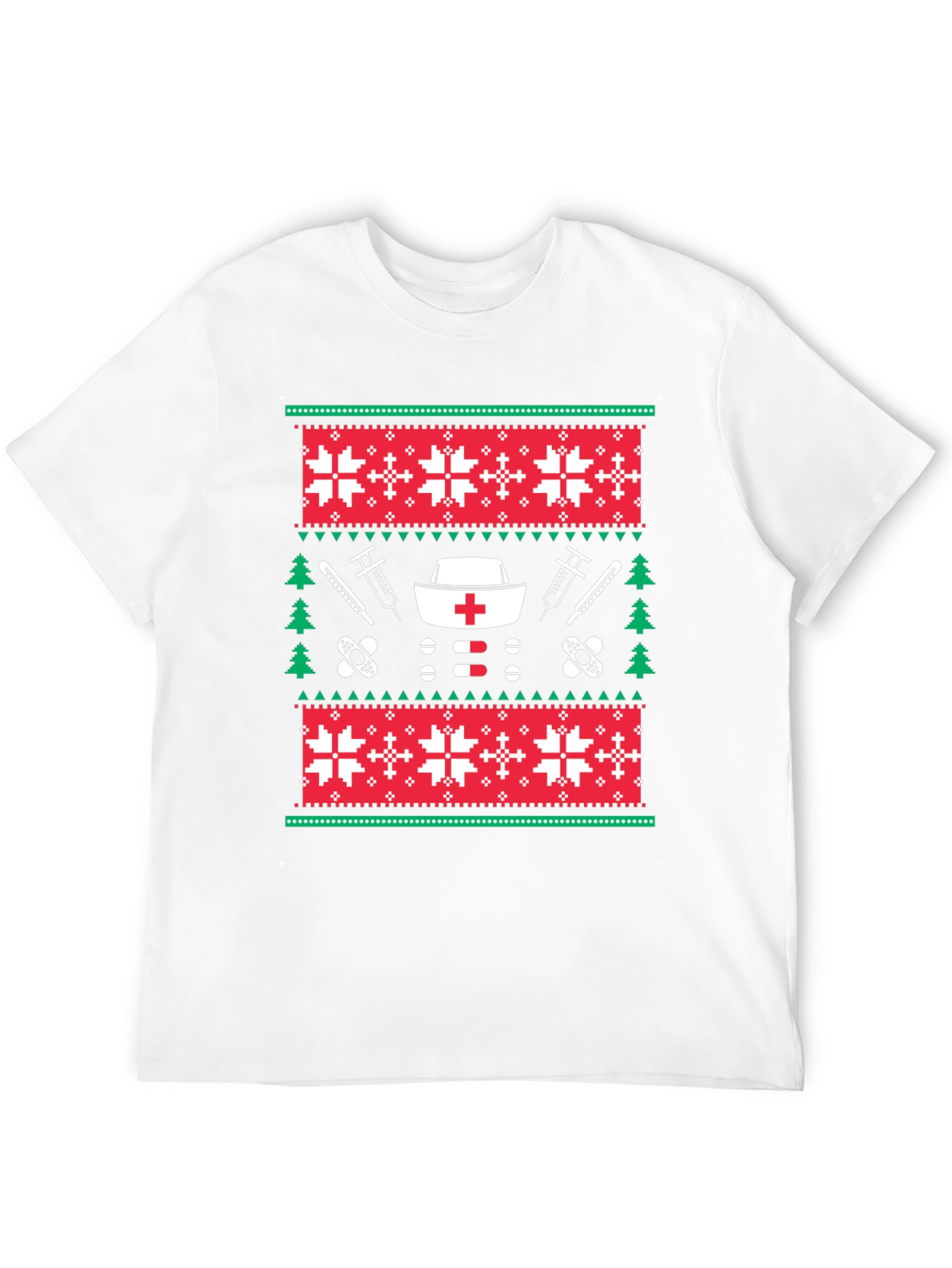 Nurse Christmas Sweater Pattern T-Shirt