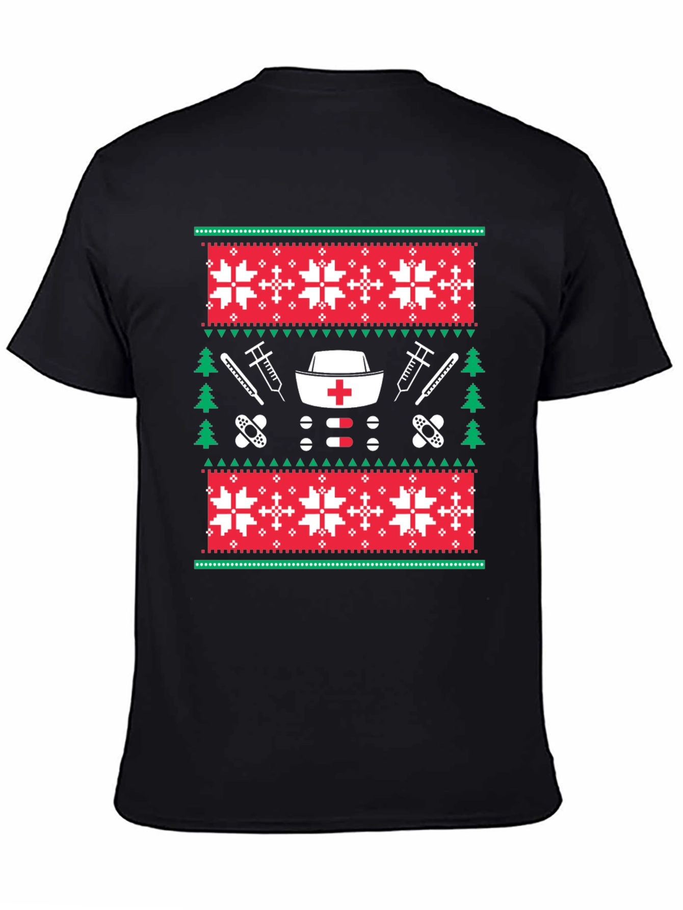 Nurse Christmas Sweater Pattern T-Shirt