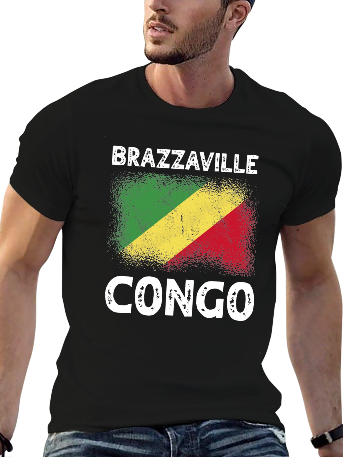 Brazzaville Congo Flag Graphic T-Shirt