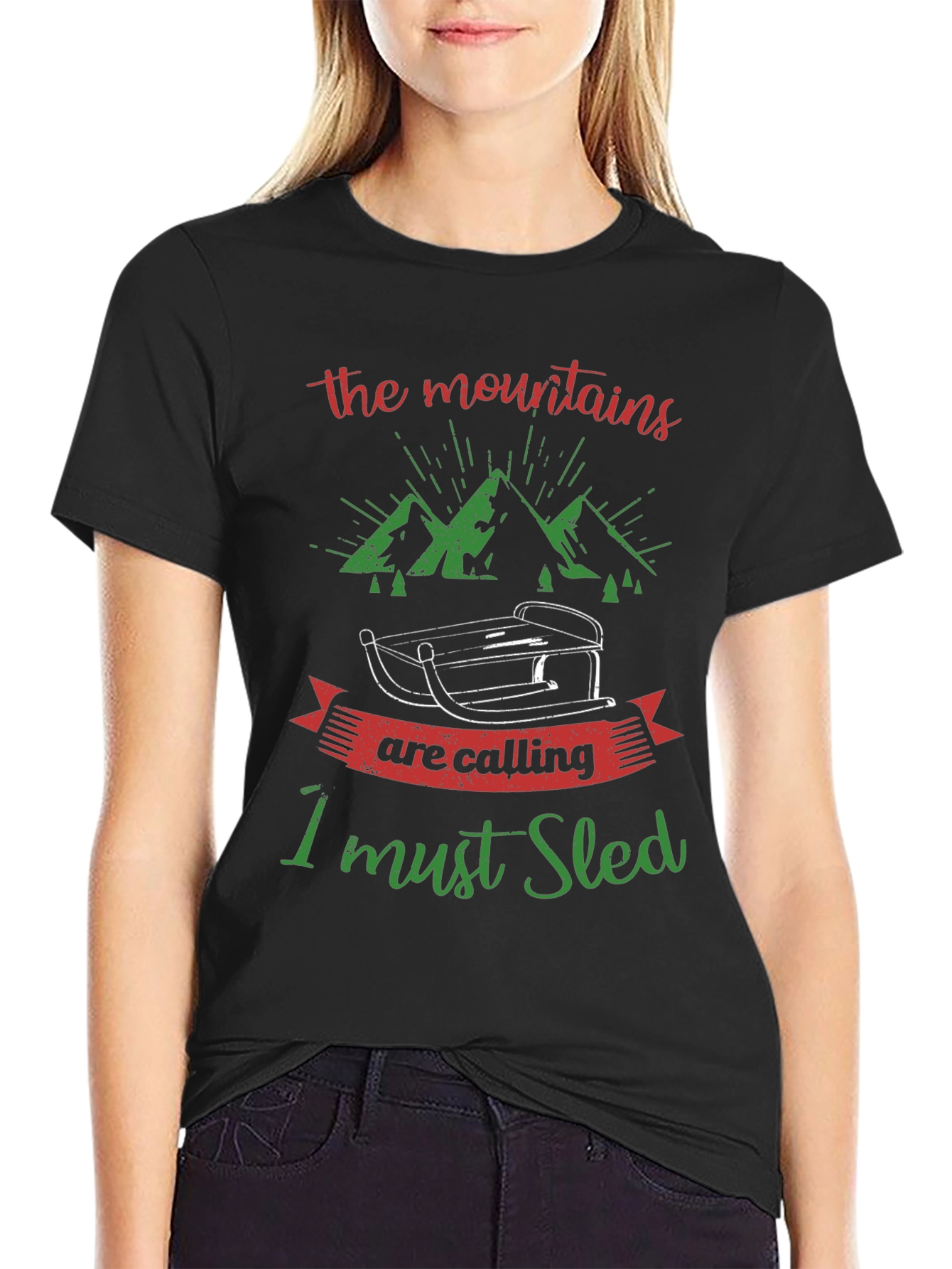Mountains are Calling Sledding T-Shirt