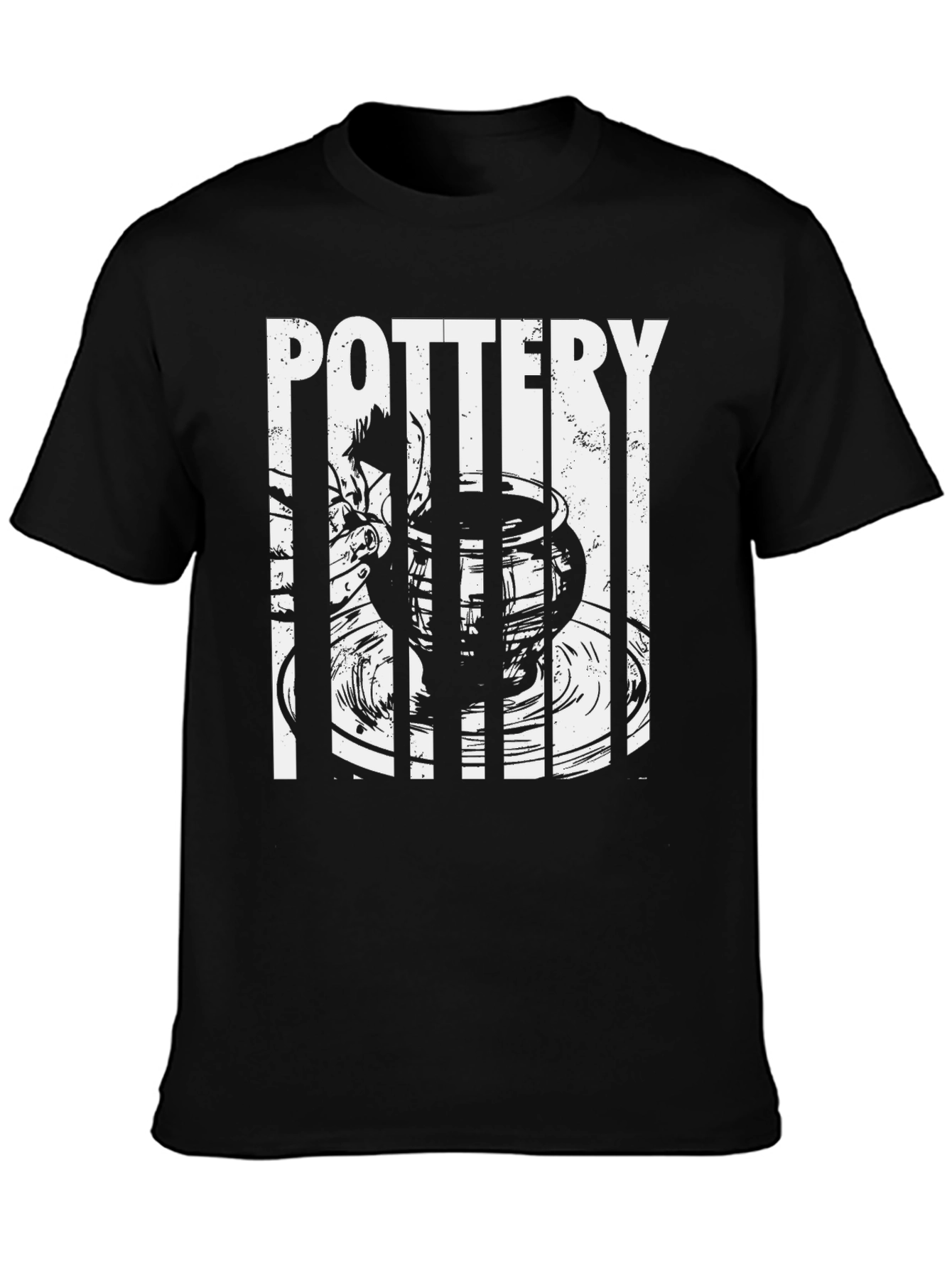 Pottery Graphic T-Shirt - Black Crew Neck Tee