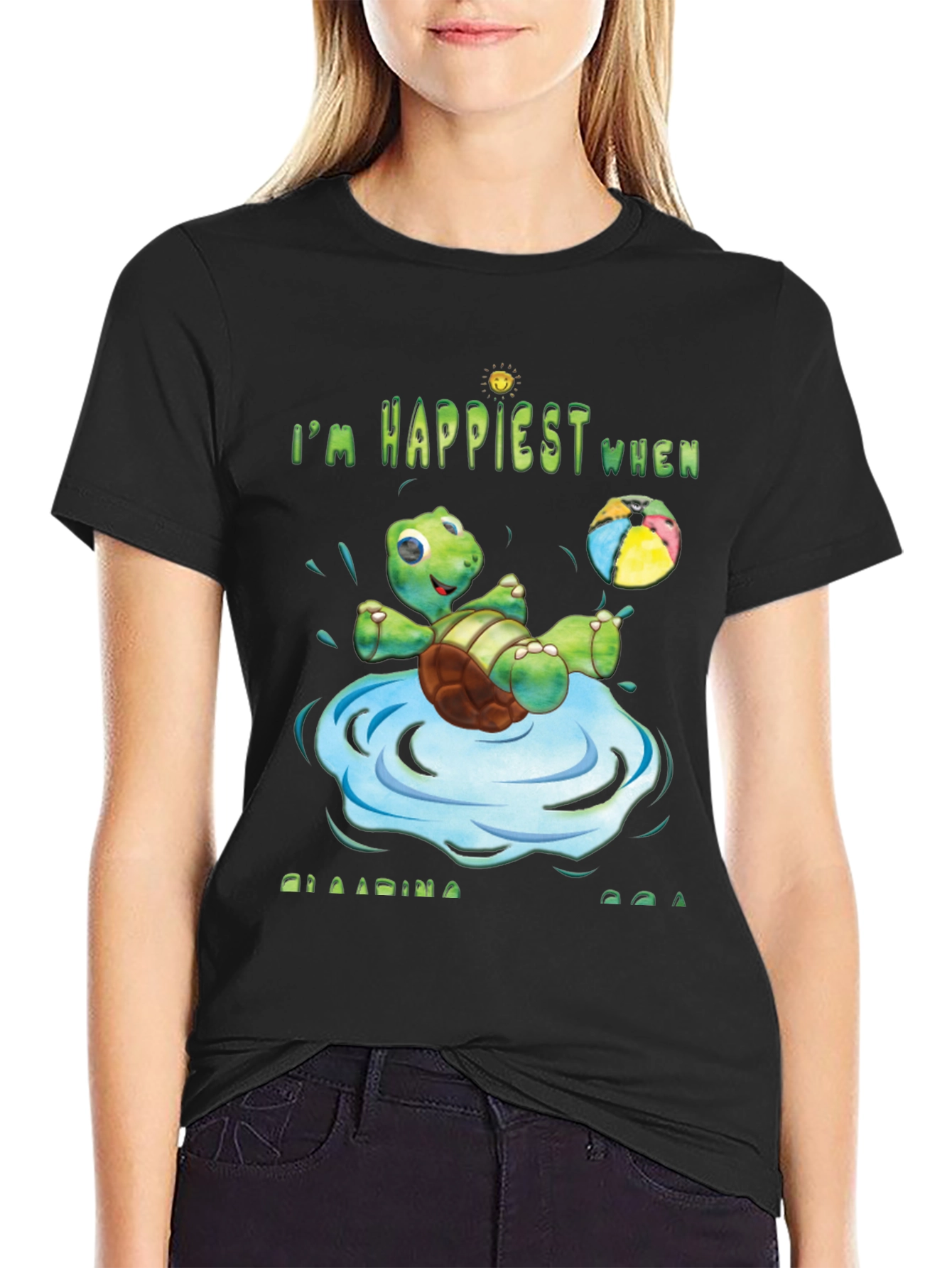 Happy Turtle Beach Ball T-Shirt