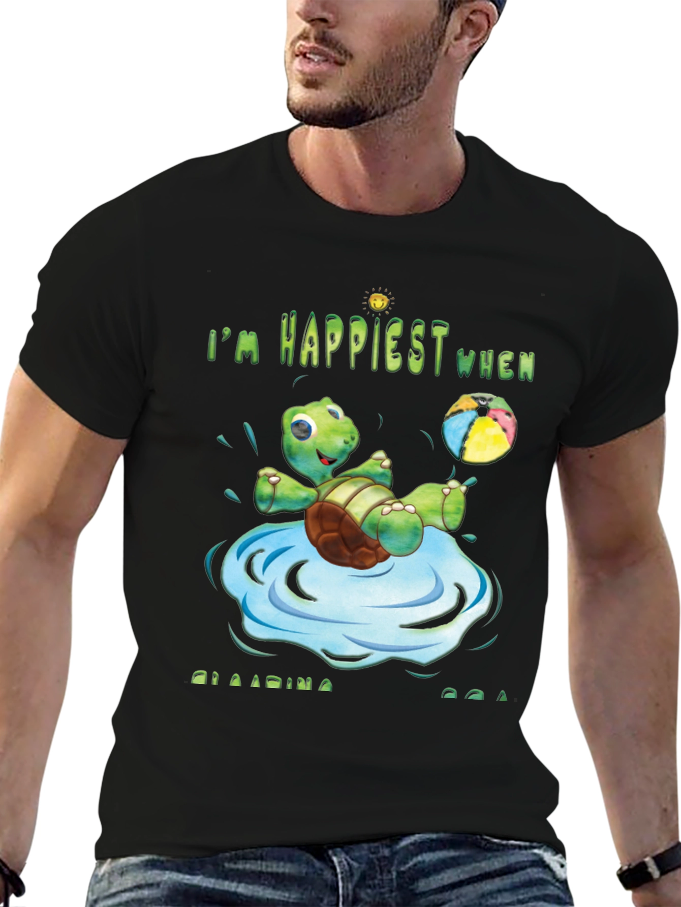 Happy Turtle Beach Ball T-Shirt