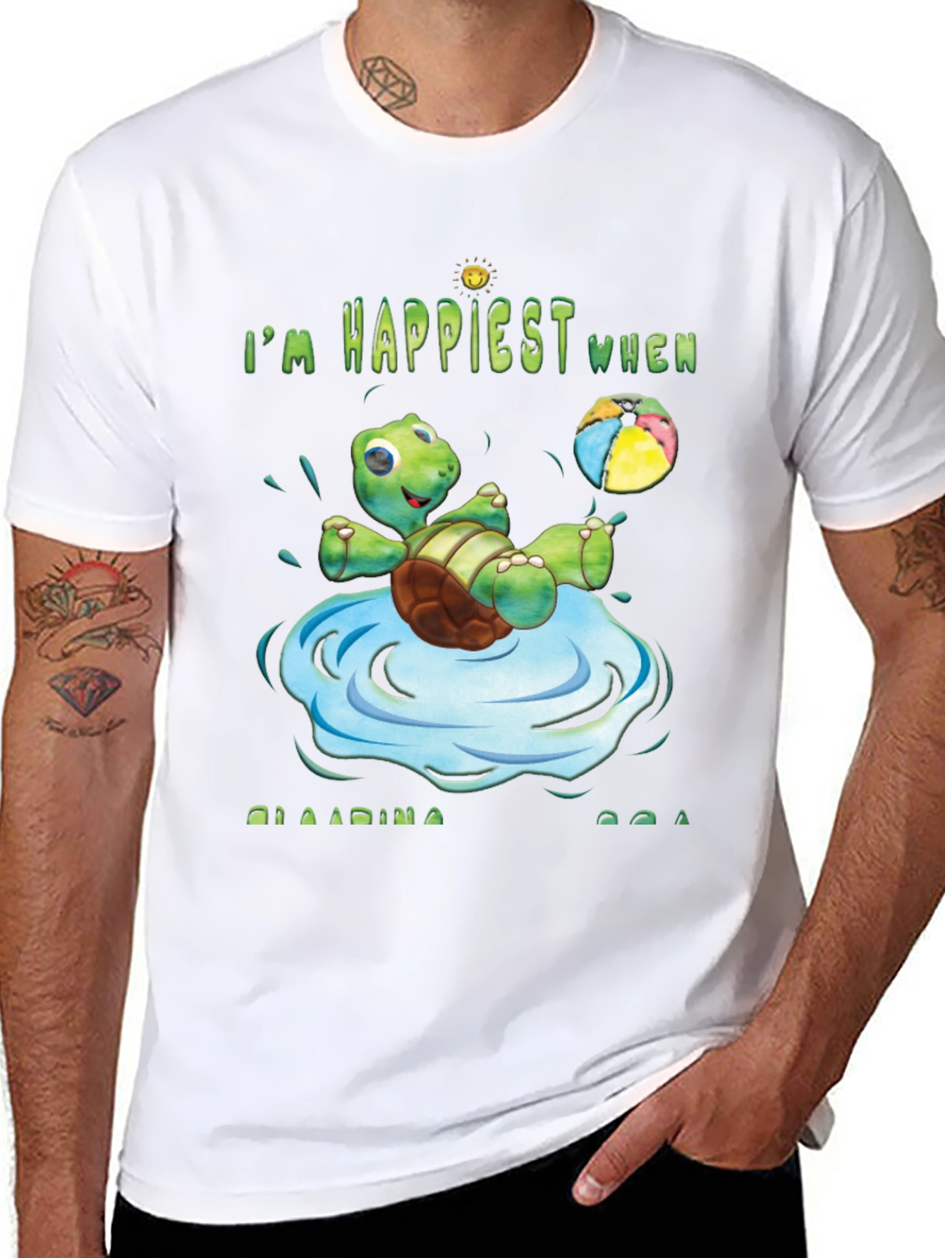 Happy Turtle Beach Ball T-Shirt