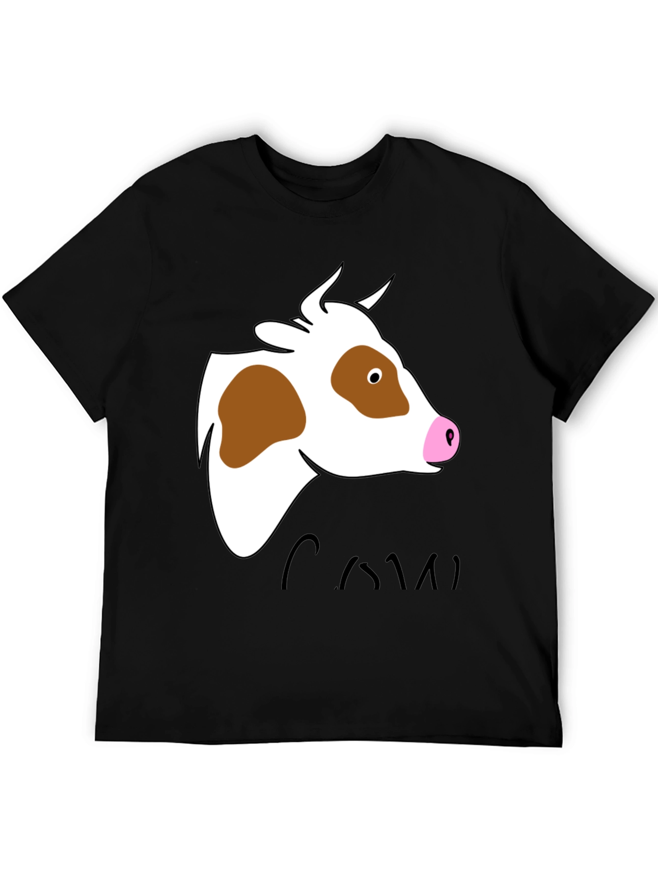 Cow Graphic Tee - Unisex Black T-Shirt