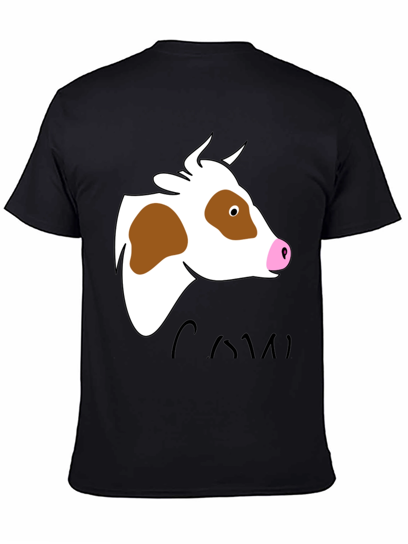 Cow Graphic Tee - Unisex Black T-Shirt
