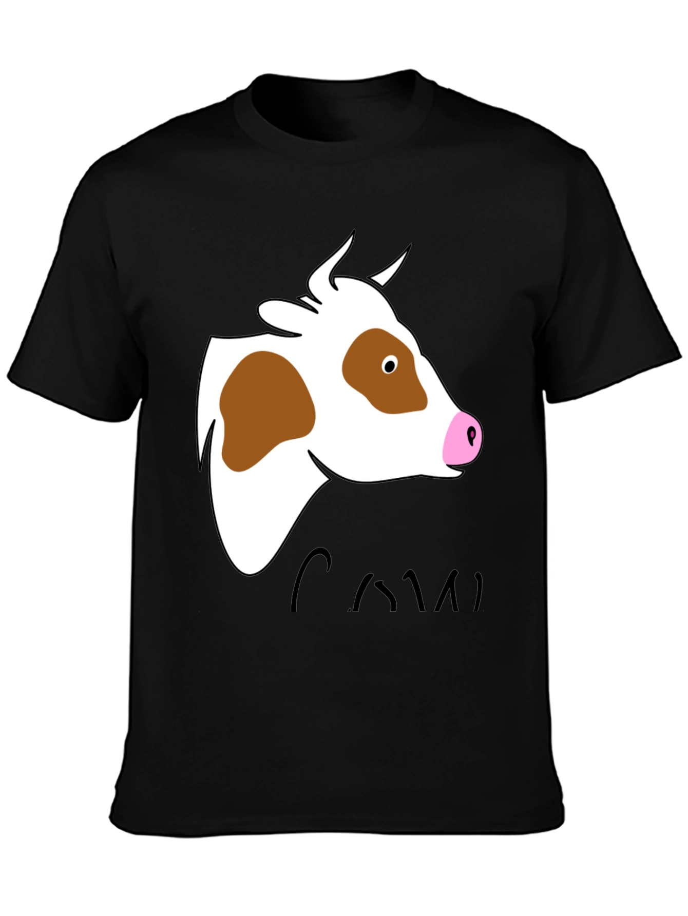 Cow Graphic Tee - Unisex Black T-Shirt