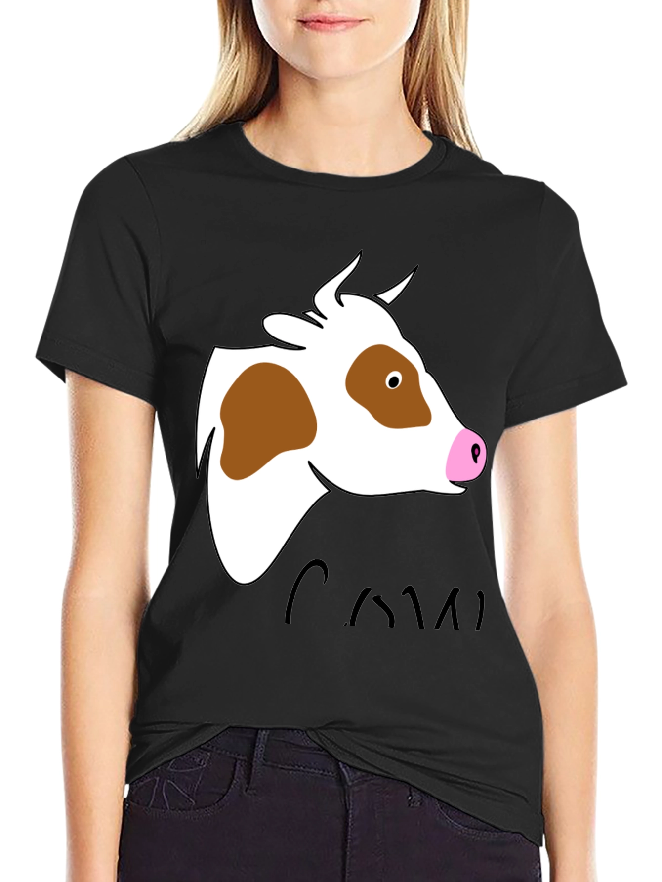 Cow Graphic Tee - Unisex Black T-Shirt