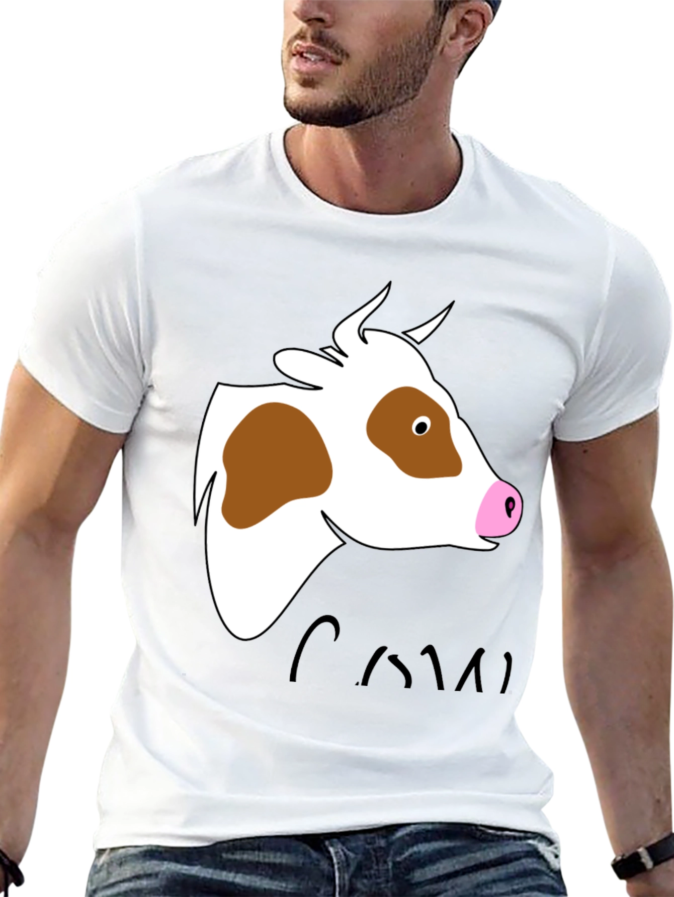 Cow Graphic Tee - Unisex Black T-Shirt
