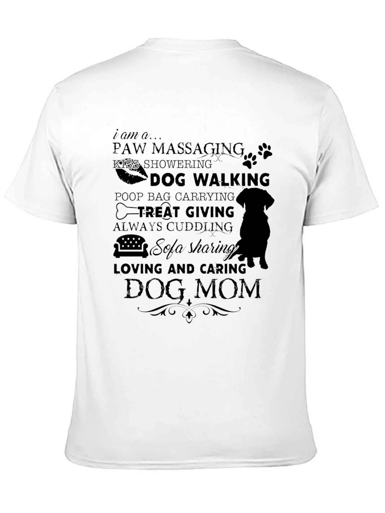 Dog Mom T-Shirt - Paw Massaging Sofa Sharing