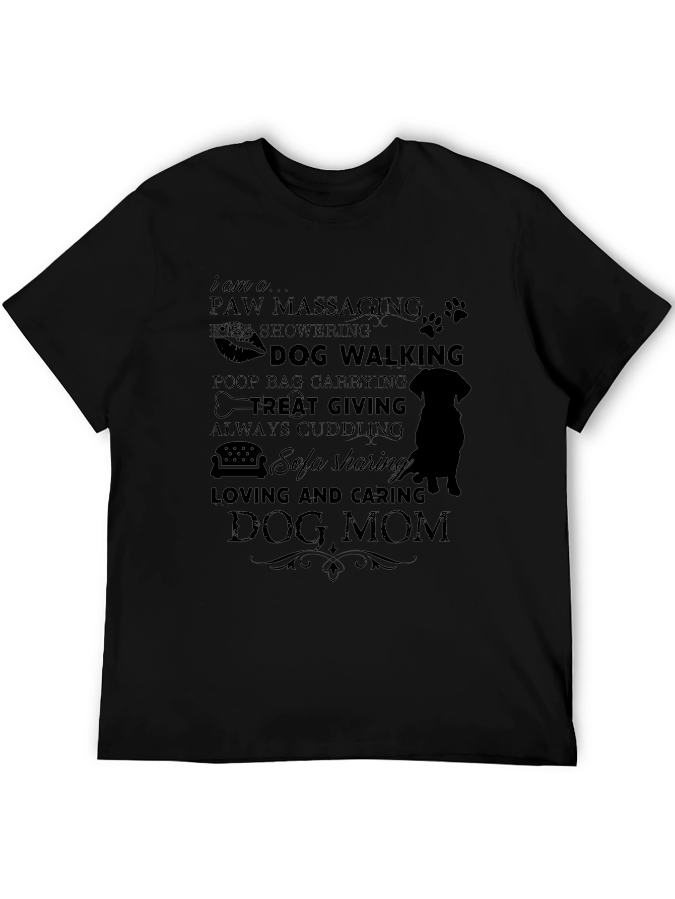 Dog Mom T-Shirt - Paw Massaging Sofa Sharing