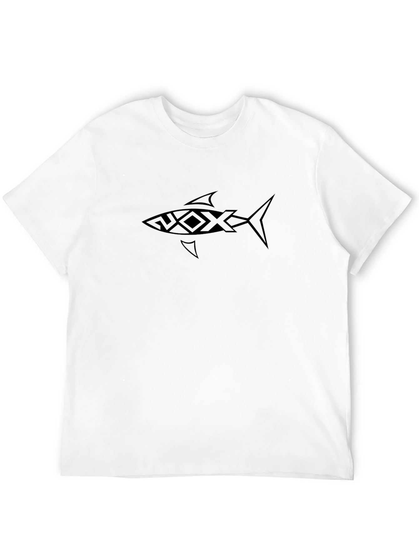Tribal Shark Graphic Black Tee - Unisex