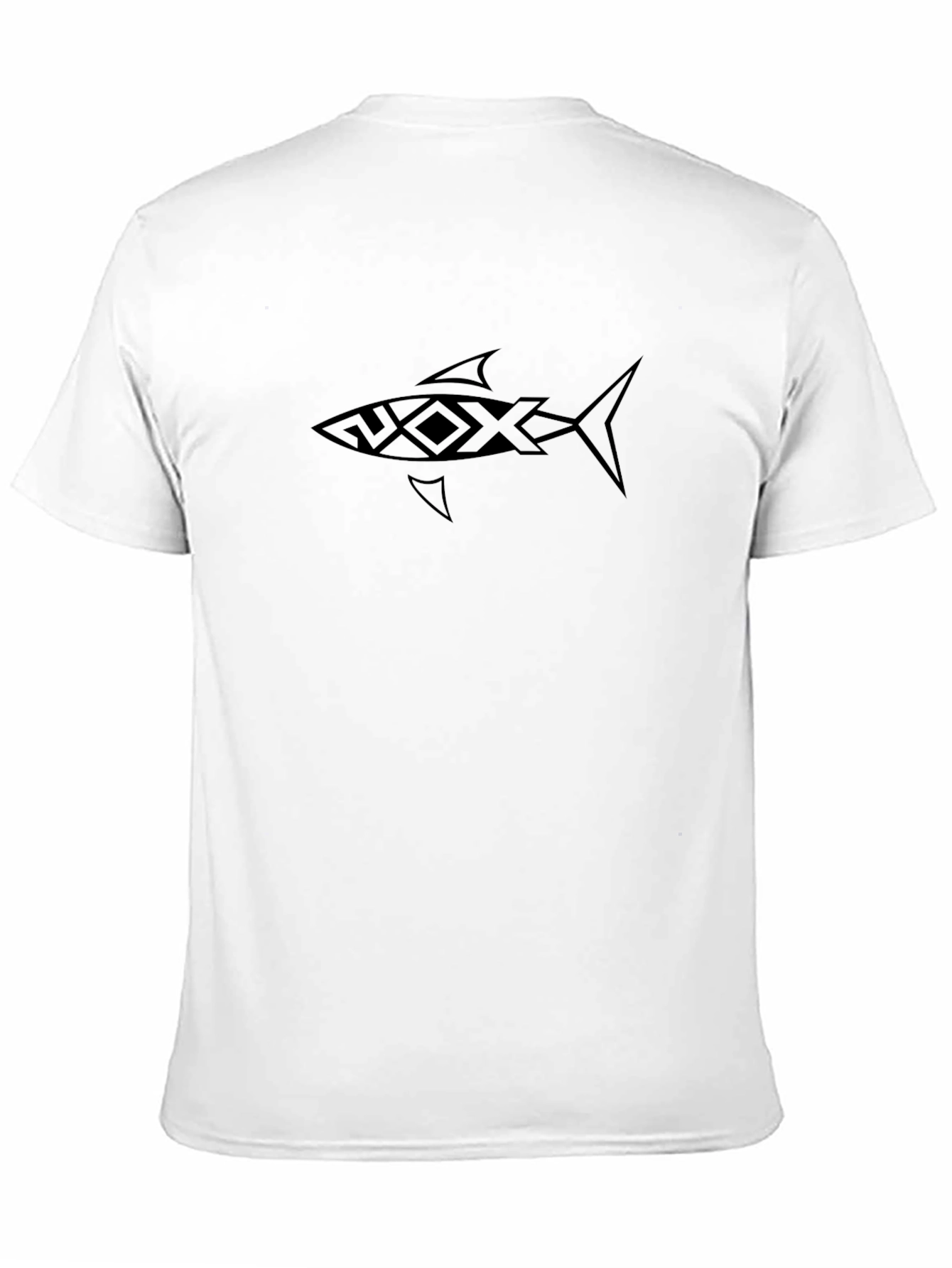 Tribal Shark Graphic Black Tee - Unisex