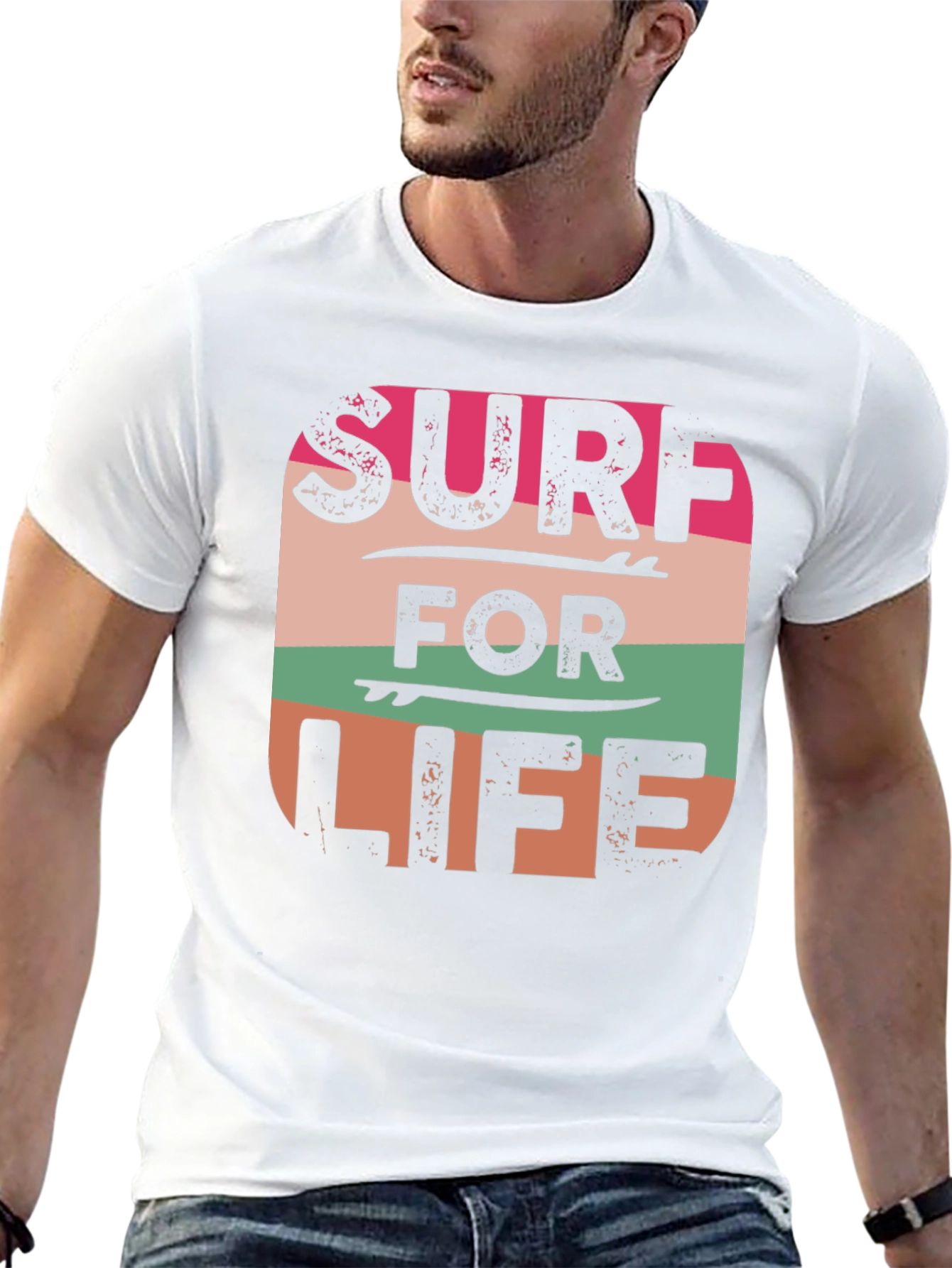 Surf For Life Graphic Tee - Retro Style