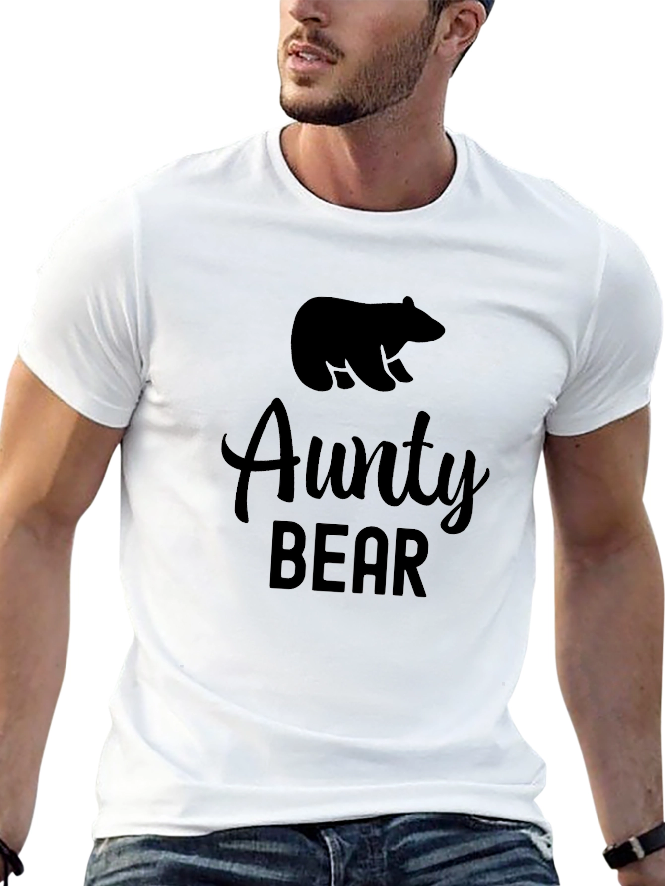 Aunty Bear Graphic T-Shirt - Black