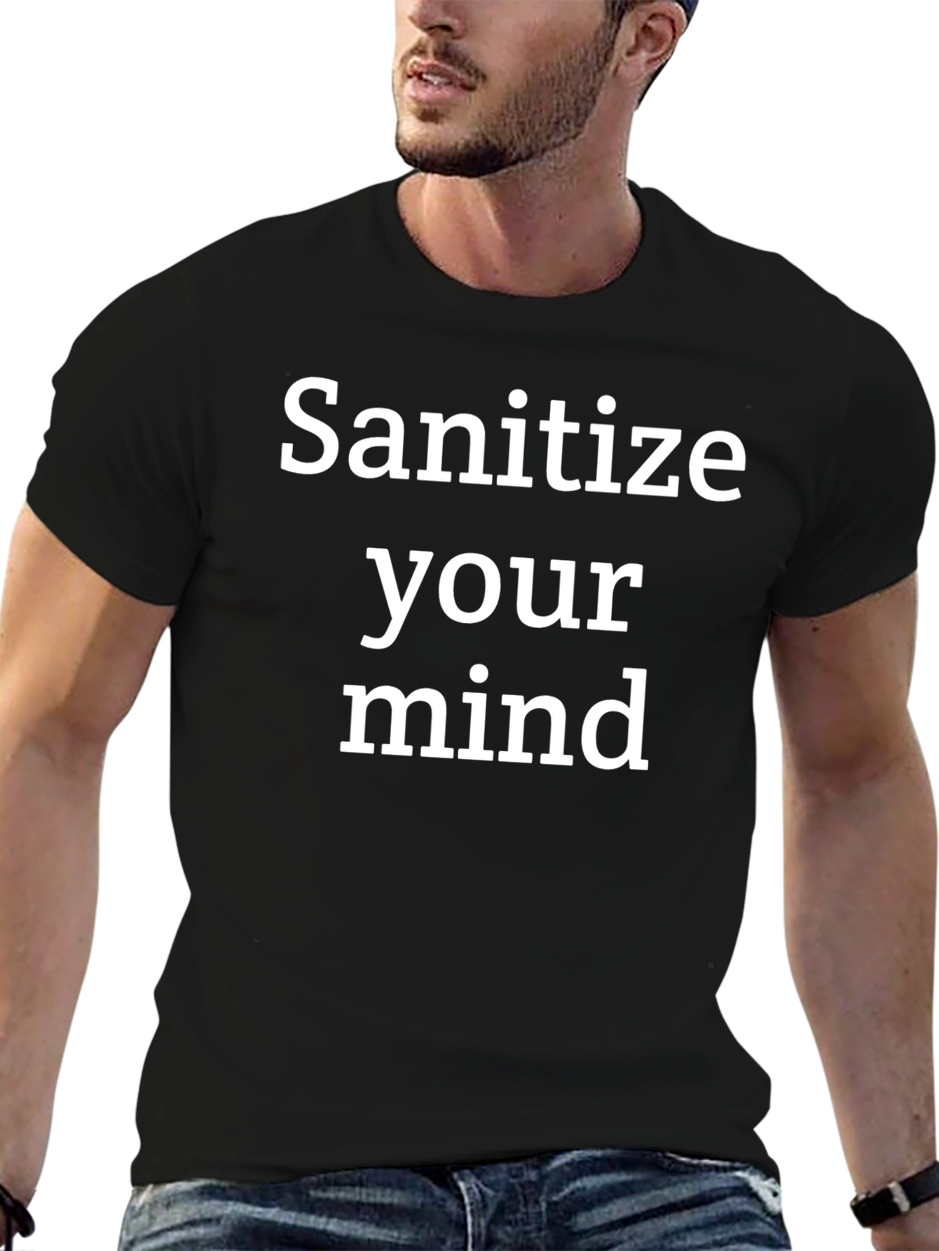 Sanitize Your Mind Graphic Tee - Black T-Shirt