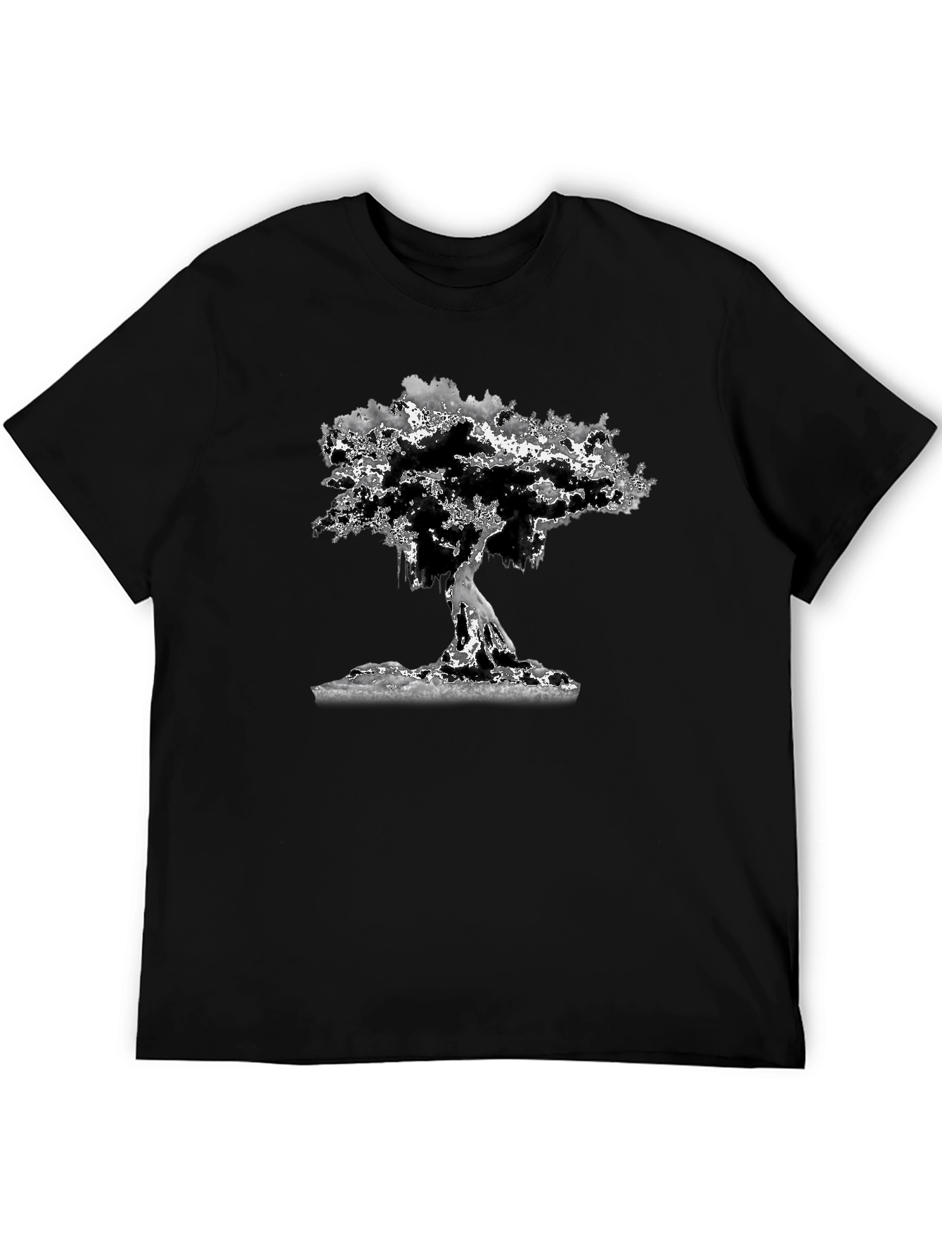 Abstract Tree Graphic Tee - Black