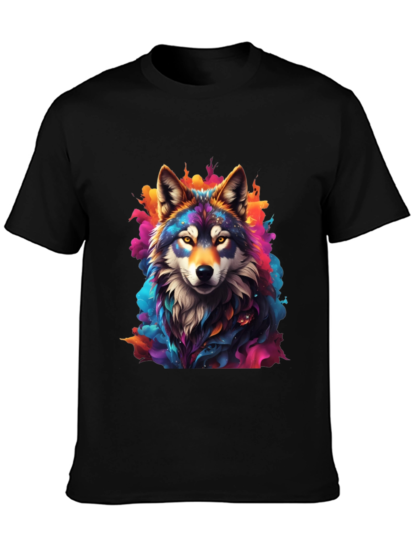Colorful Wolf Graphic T-Shirt