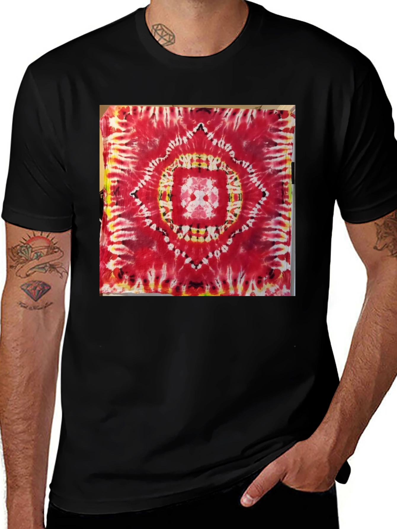 Red Tie-Dye Mandala Graphic Tee
