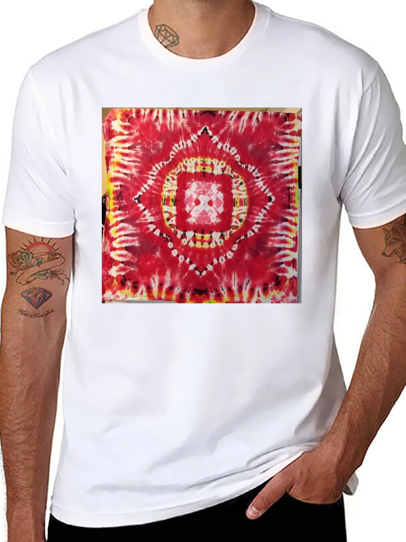Red Tie-Dye Mandala Graphic Tee