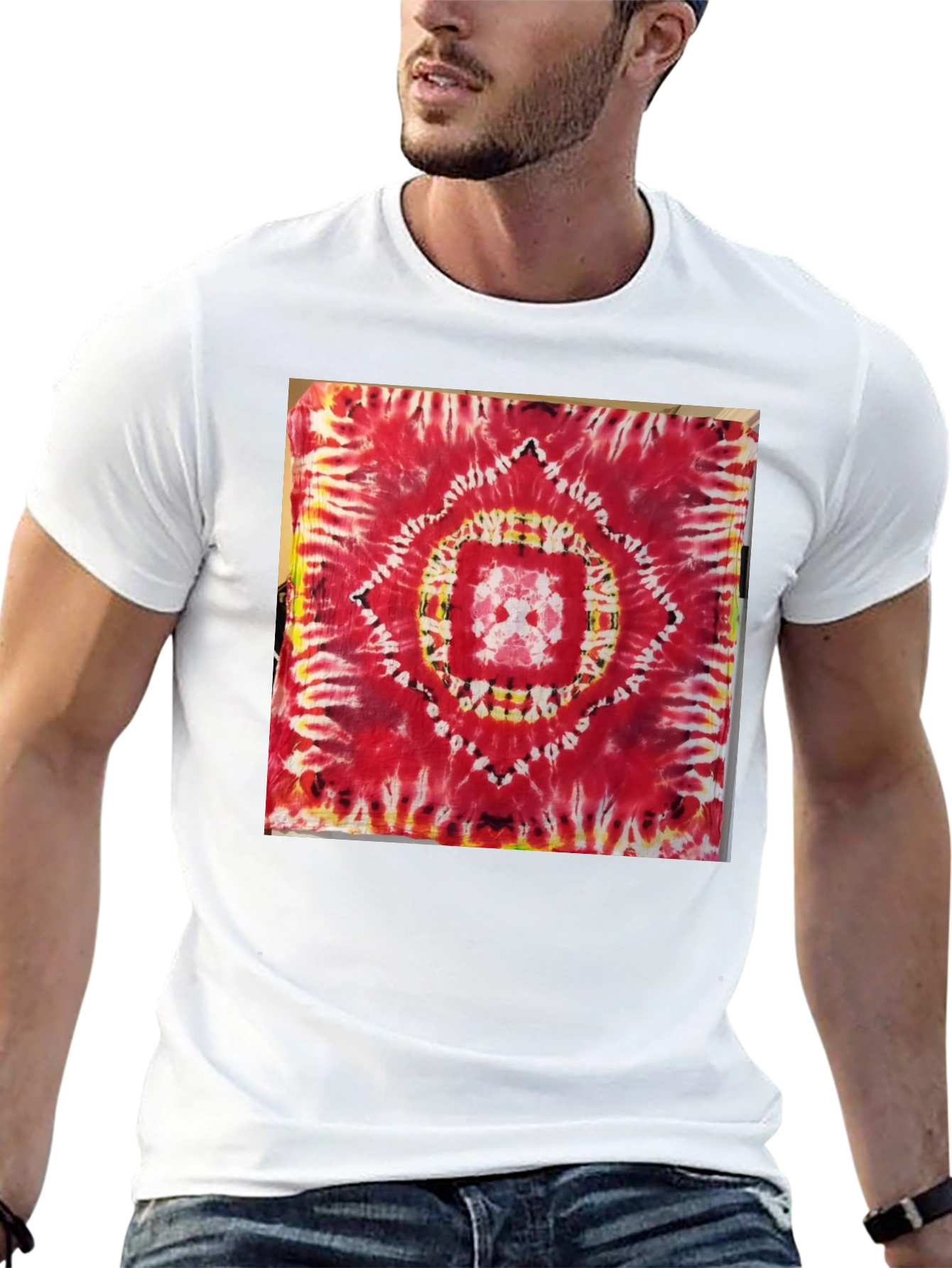 Red Tie-Dye Mandala Graphic Tee