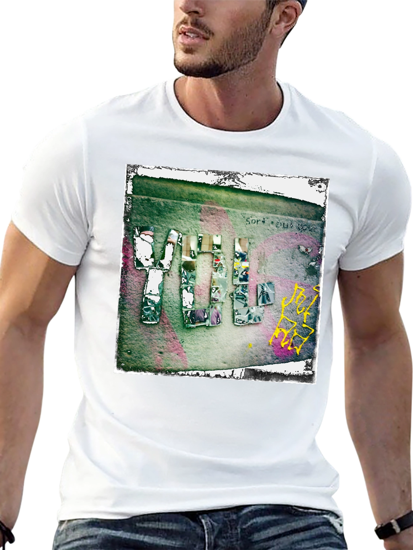 Abstract Graphic Print Crew Neck T-Shirt