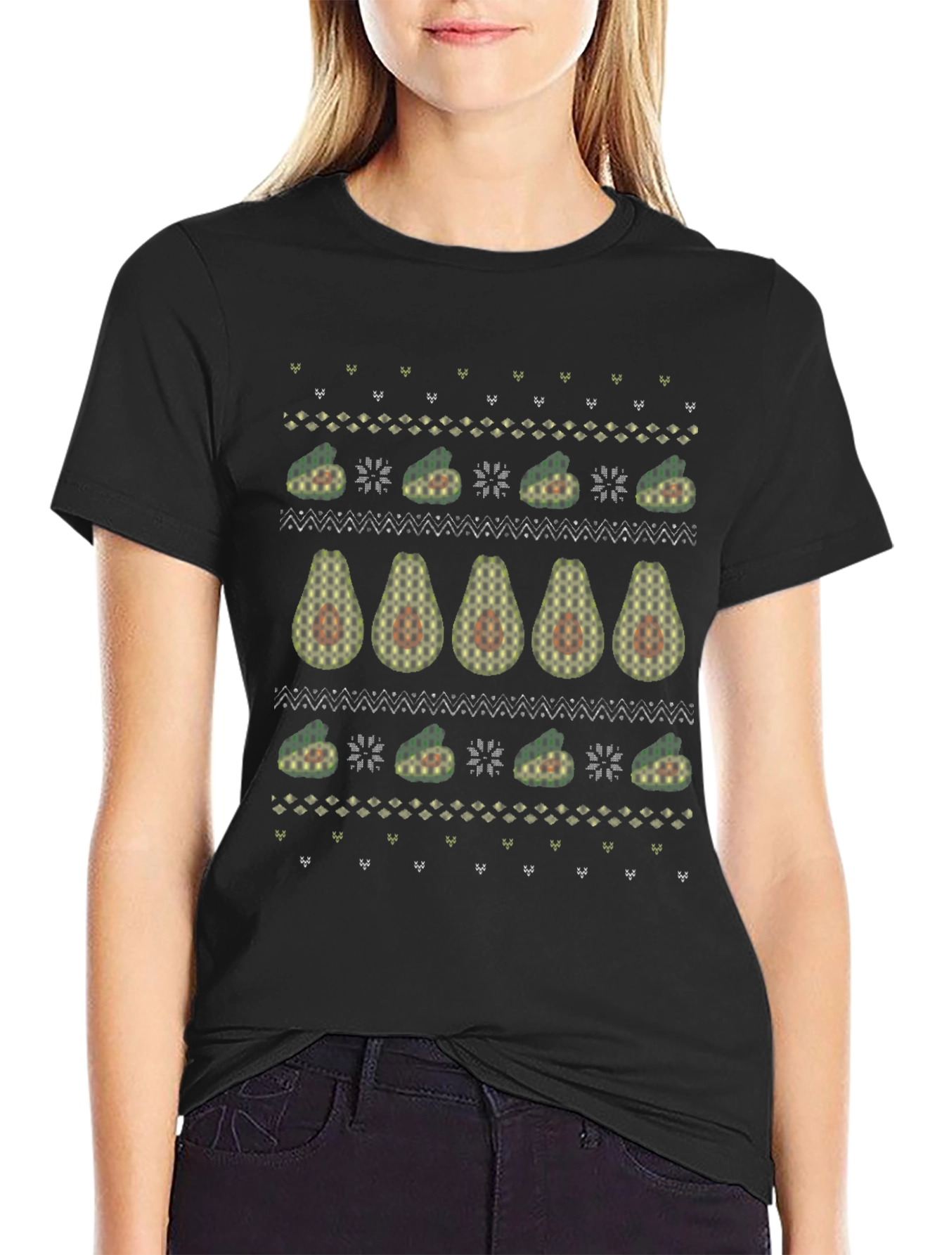 Avocado Sweater Pattern Graphic Tee