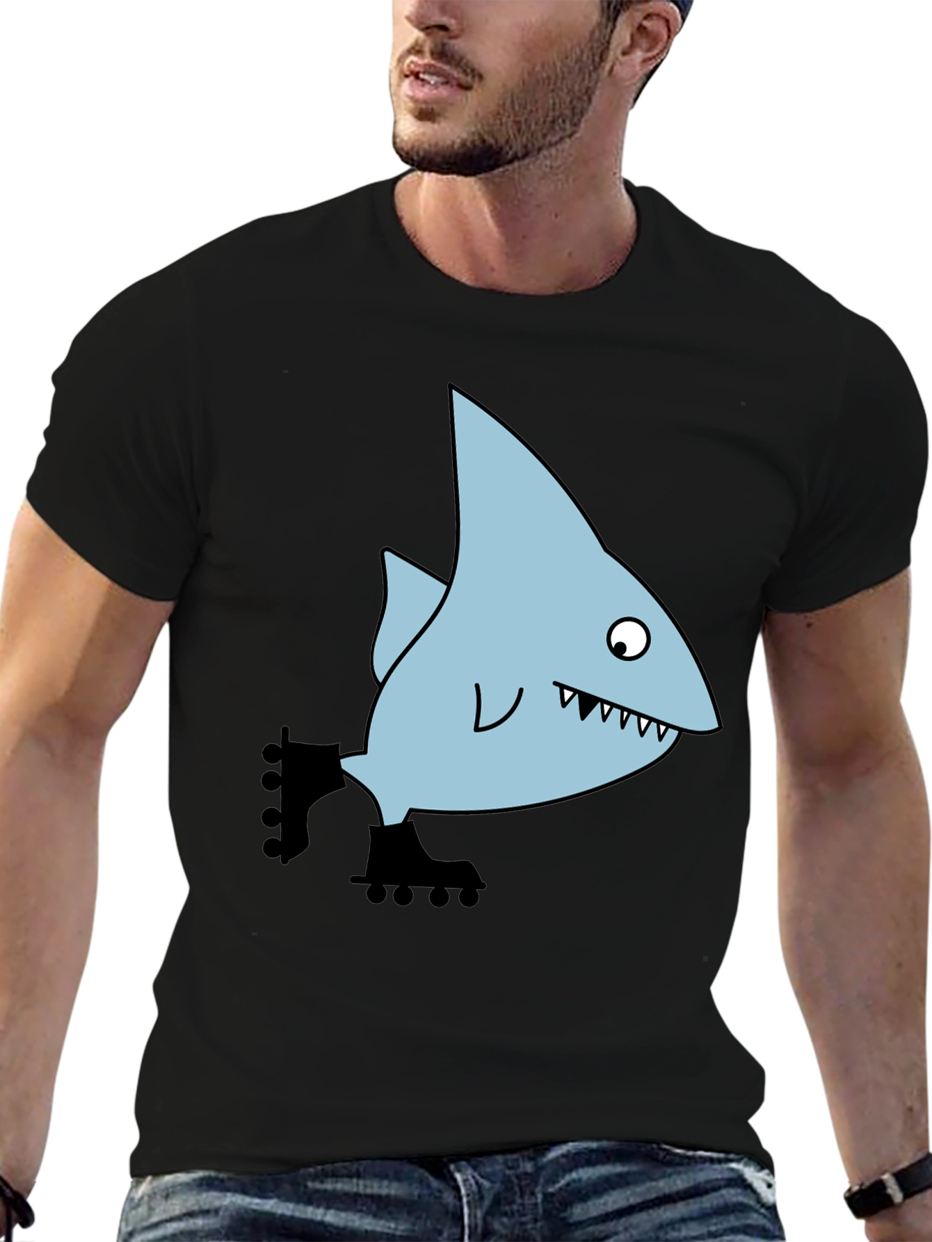 Skating Shark Tee - Fun Graphic Print