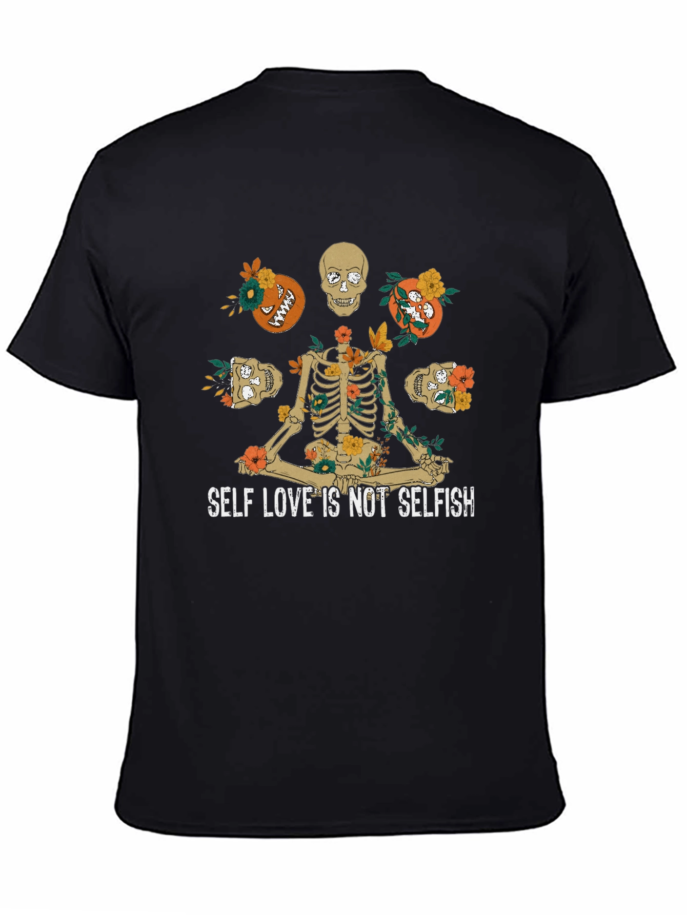 Self Love Skeleton Graphic Black T-Shirt