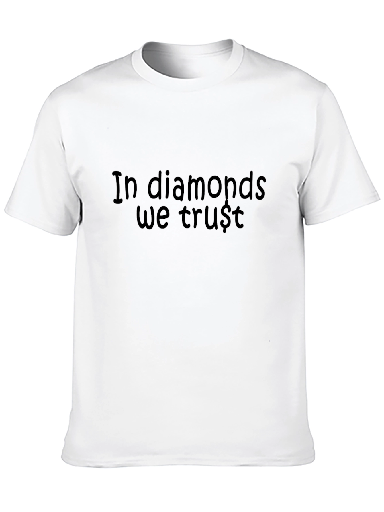 In Diamonds We Trust - Black Graphic T-Shirt