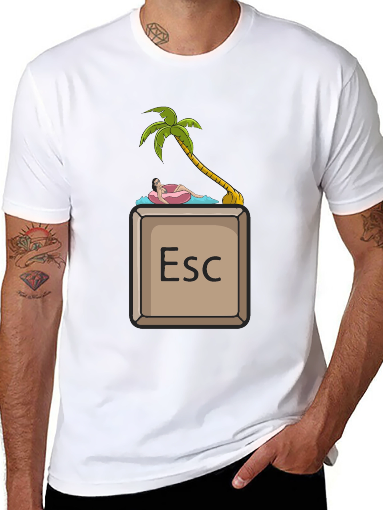 Escape Key Palm Tee - Relax & Unwind T-Shirt