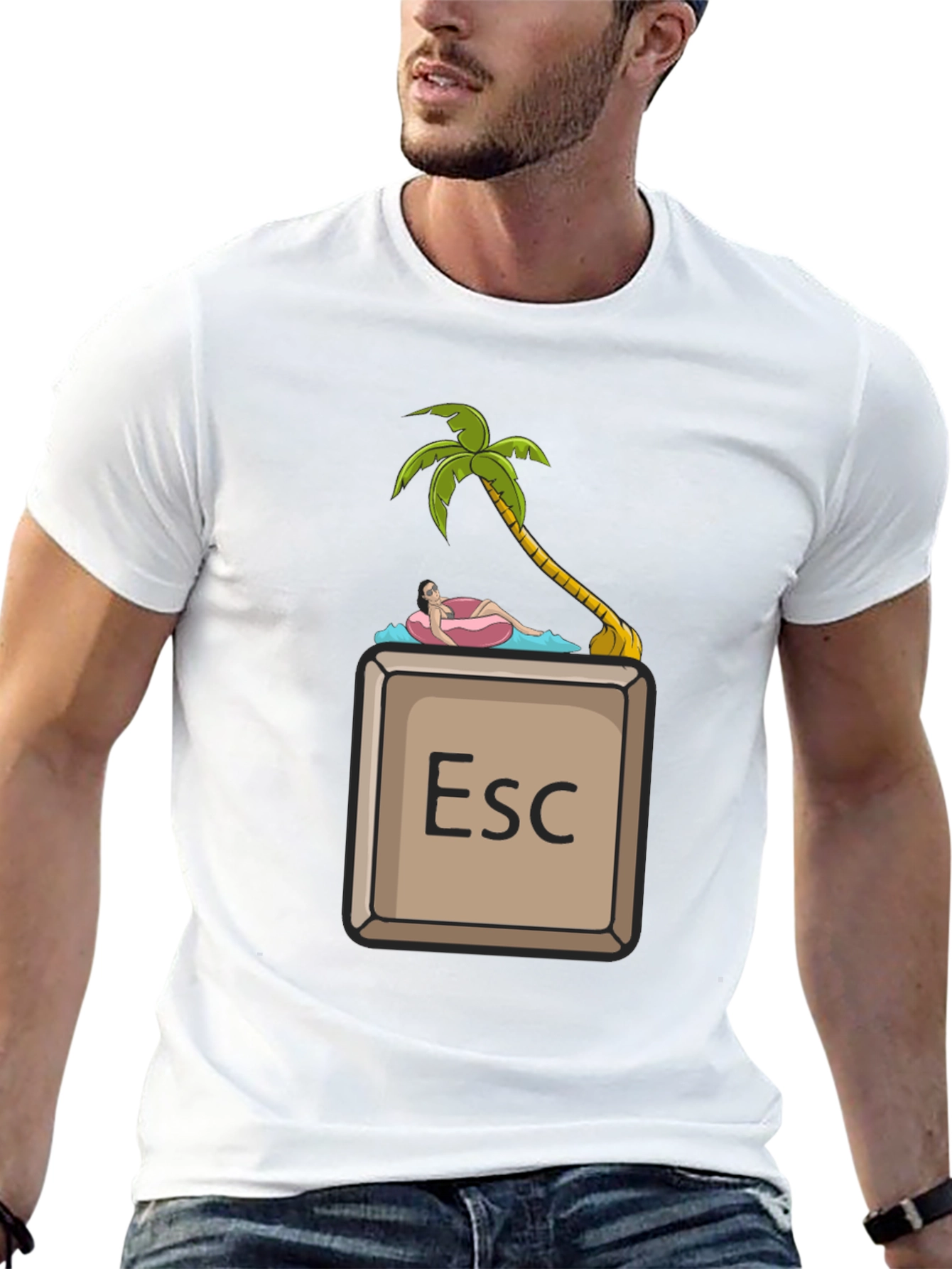 Escape Key Palm Tee - Relax & Unwind T-Shirt
