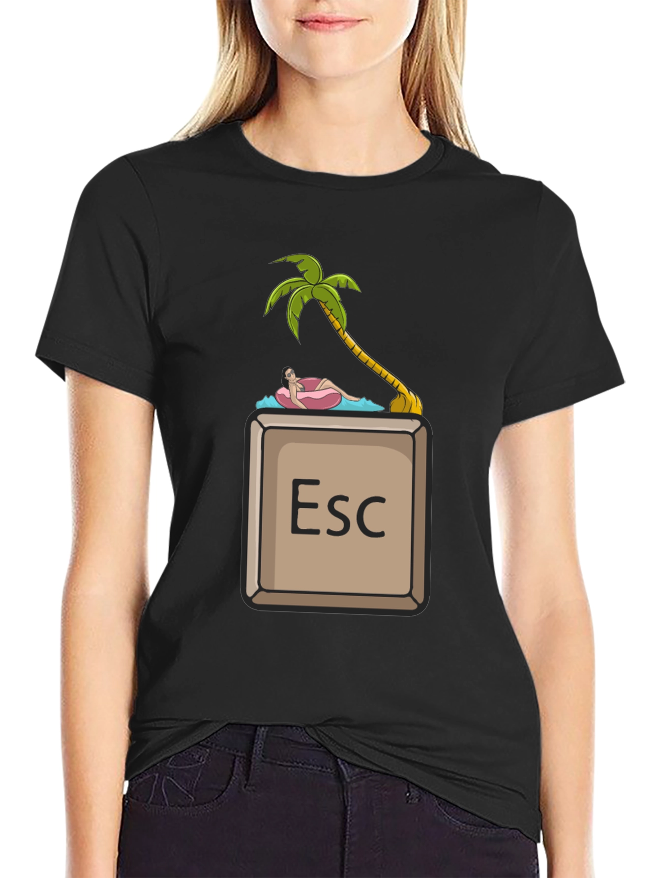 Escape Key Palm Tee - Relax & Unwind T-Shirt
