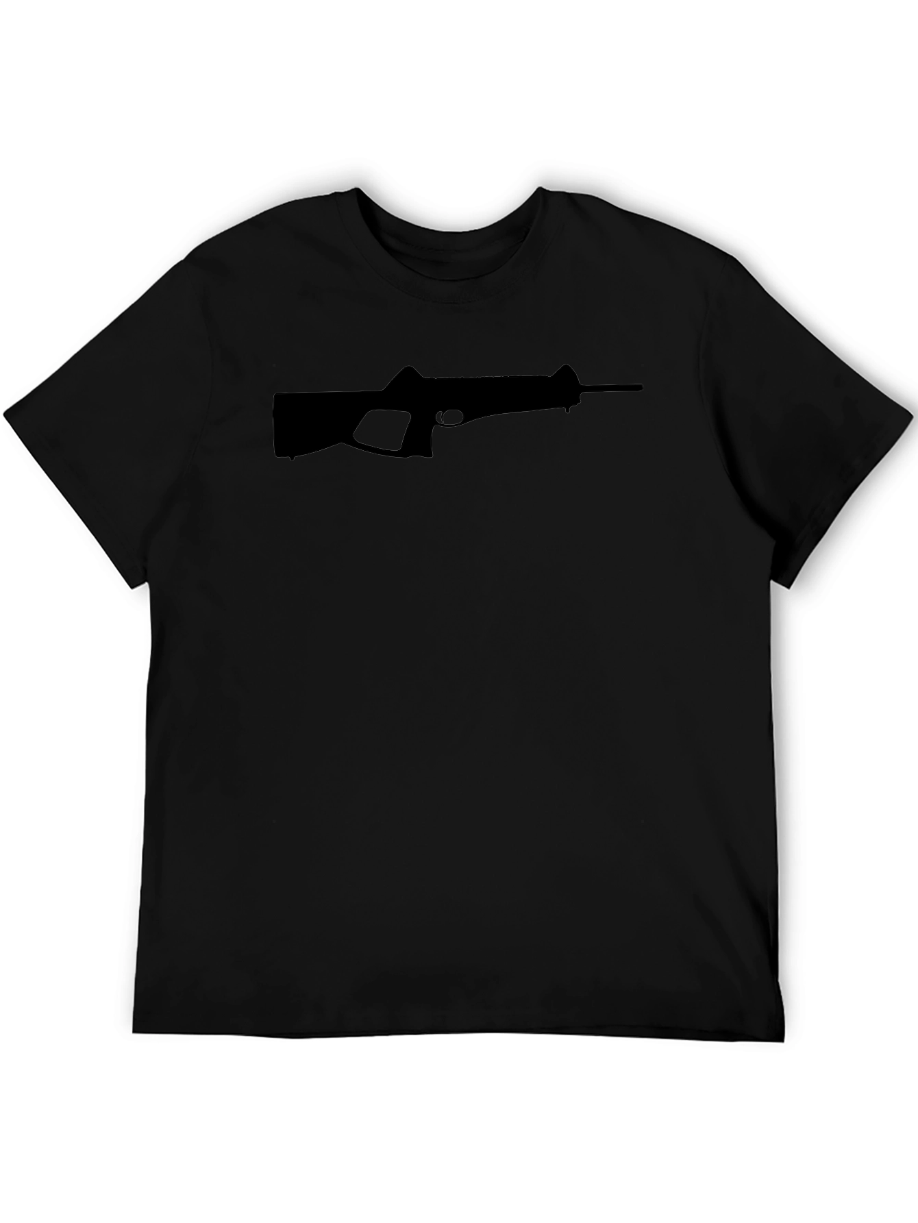Gun Graphic Black T-Shirt - Modern Style