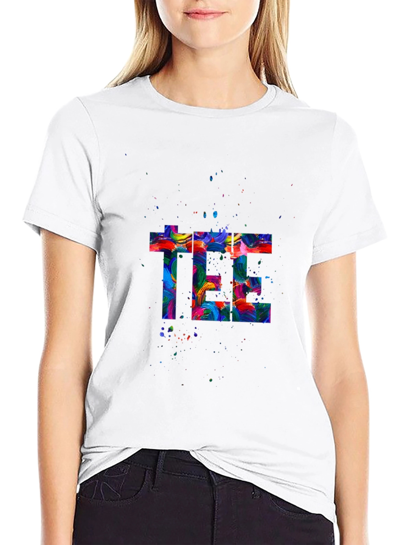 Abstract Art Graphic Print Black T-Shirt