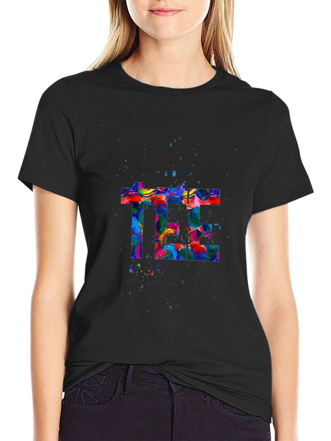 Abstract Art Graphic Print Black T-Shirt