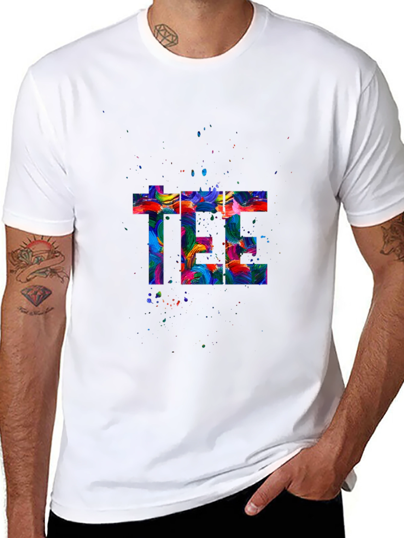 Abstract Art Graphic Print Black T-Shirt