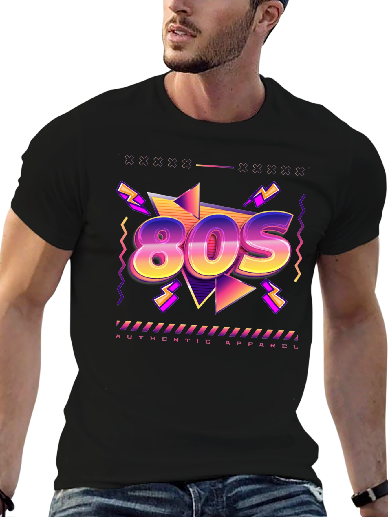Retro 80s Graphic T-Shirt - Authentic Apparel
