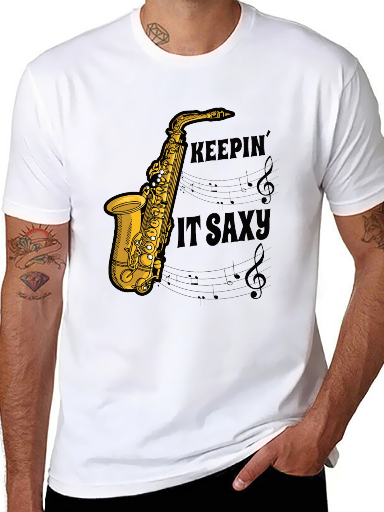 Keepin it Saxy Mens Graphic T-Shirt