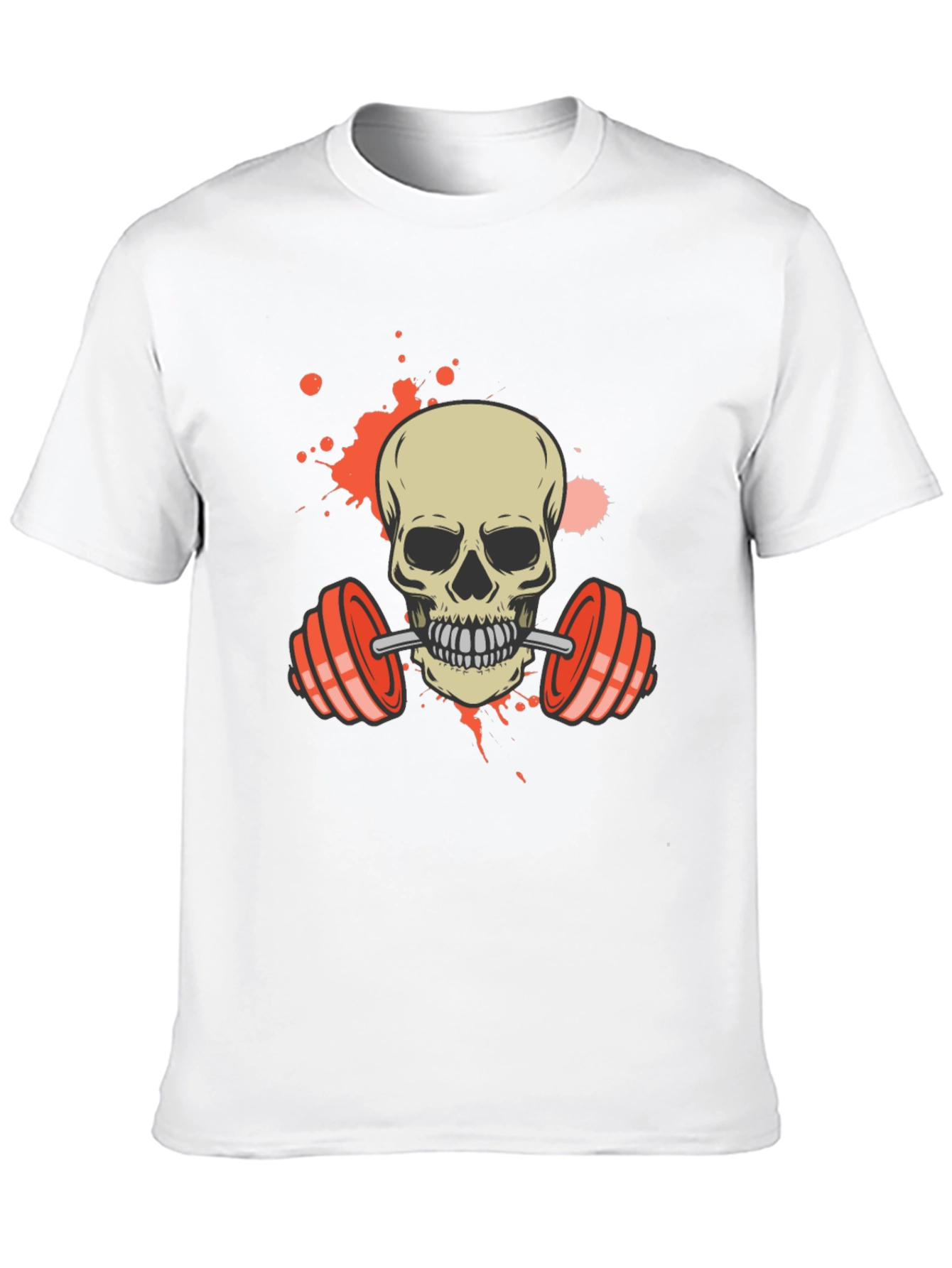 Skull Lifting Weights Graphic Tee